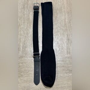 Softball. Baseball. Black Adjustable Athletic belt & one pair black socks.